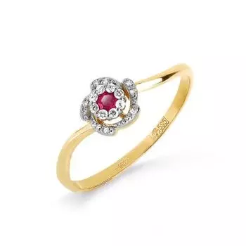 Кольцо с рубином и бриллиантами Линии Любви