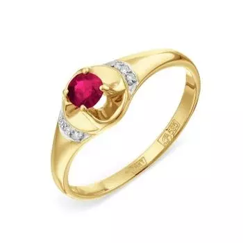 Кольцо с рубином и бриллиантами Линии Любви