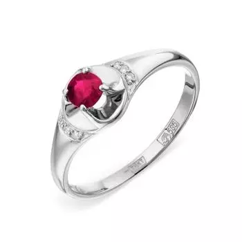 Кольцо с рубином и бриллиантами Линии Любви