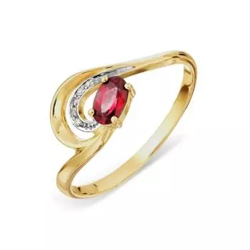 Кольцо с рубином и бриллиантами Линии Любви