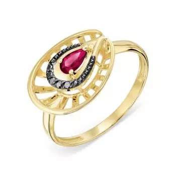 Кольцо с рубином и бриллиантами Линии Любви