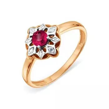 Кольцо с рубином и бриллиантами Линии Любви