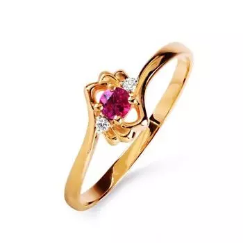 Кольцо с рубином и бриллиантами Линии Любви