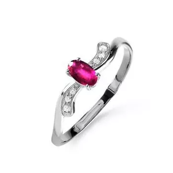 Кольцо с рубином и бриллиантами Линии Любви