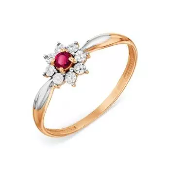 Кольцо с рубином Линии Любви