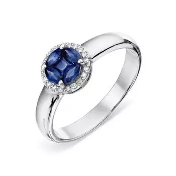Кольцо с сапфирами и бриллиантами Линии Любви