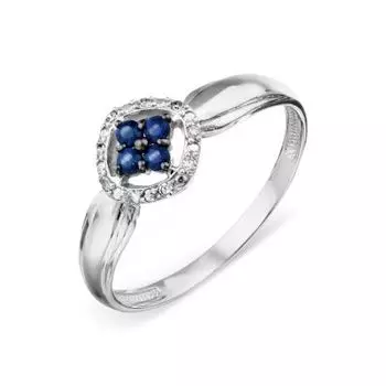 Кольцо с сапфирами и бриллиантами Линии Любви