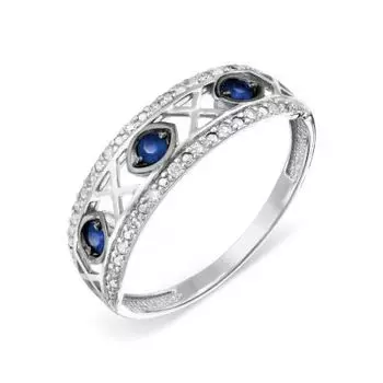 Кольцо с сапфирами и бриллиантами Линии Любви