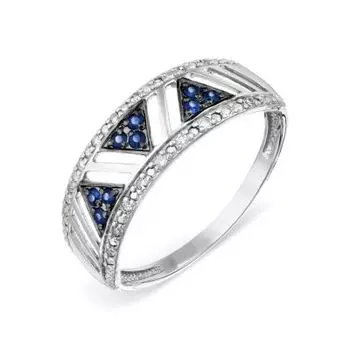 Кольцо с сапфирами и бриллиантами Линии Любви