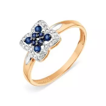 Кольцо с сапфирами и бриллиантами Линии Любви