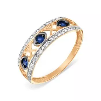 Кольцо с сапфирами и бриллиантами Линии Любви