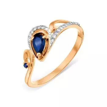 Кольцо с сапфирами и бриллиантами Линии Любви