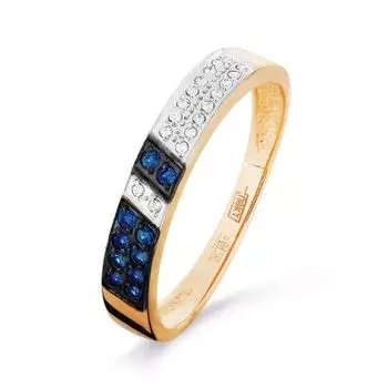 Кольцо с сапфирами и бриллиантами Линии Любви