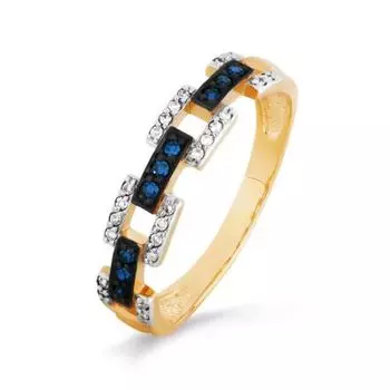 Кольцо с сапфирами и бриллиантами Линии Любви