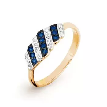 Кольцо с сапфирами и бриллиантами Линии Любви