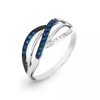 Кольцо с сапфирами и бриллиантами Линии Любви