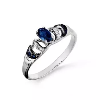 Кольцо с сапфирами и бриллиантами Линии Любви