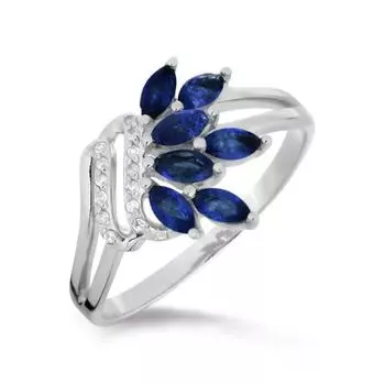 Кольцо с сапфирами и бриллиантами Линии Любви