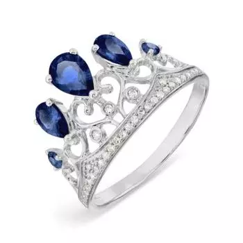 Кольцо с сапфирами и бриллиантами Линии Любви