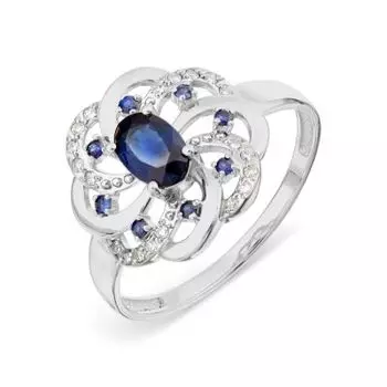 Кольцо с сапфирами и бриллиантами Линии Любви