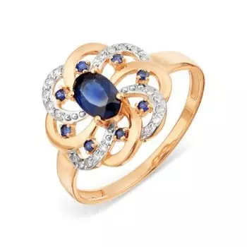 Кольцо с сапфирами и бриллиантами Линии Любви