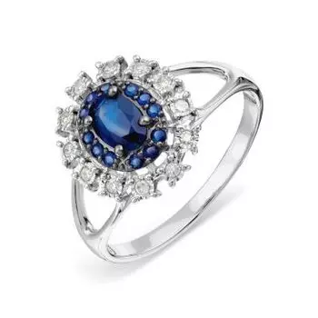 Кольцо с сапфирами и бриллиантами Линии Любви
