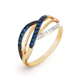 Кольцо с сапфирами и бриллиантами Линии Любви