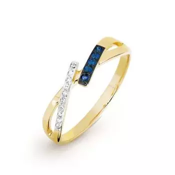Кольцо с сапфирами и бриллиантами Линии Любви