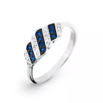 Кольцо с сапфирами и бриллиантами Линии Любви