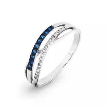 Кольцо с сапфирами и бриллиантами Линии Любви