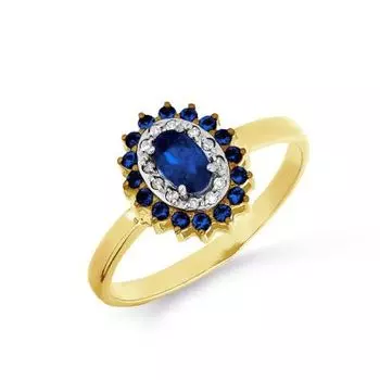 Кольцо с сапфирами и бриллиантами Линии Любви