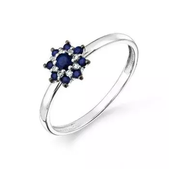 Кольцо с сапфирами и бриллиантами Линии Любви