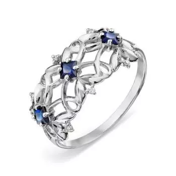 Кольцо с сапфирами и бриллиантами Линии Любви