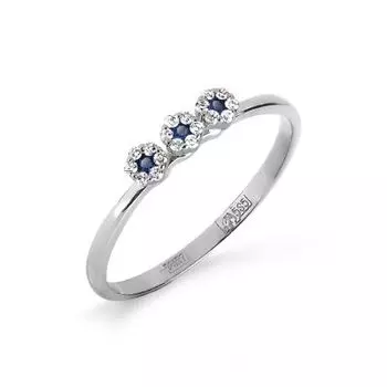 Кольцо с сапфирами и бриллиантами Линии Любви