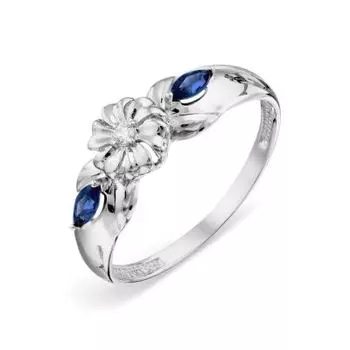 Кольцо с сапфирами и бриллиантом Линии Любви