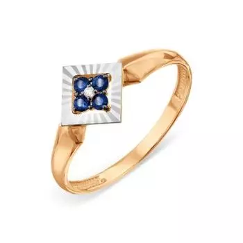 Кольцо с сапфирами и бриллиантом Линии Любви