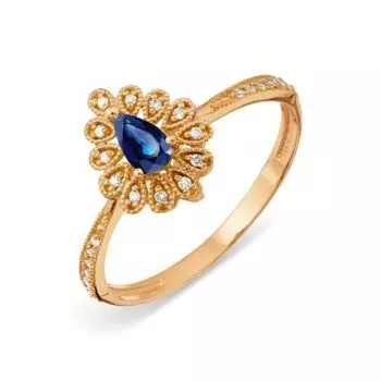 Кольцо с сапфиром и бриллиантами Линии Любви