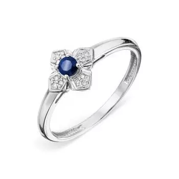 Кольцо с сапфиром и бриллиантами Линии Любви