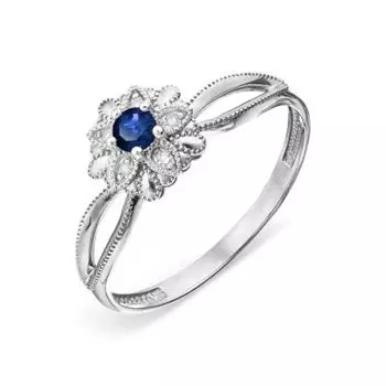 Кольцо с сапфиром и бриллиантами Линии Любви