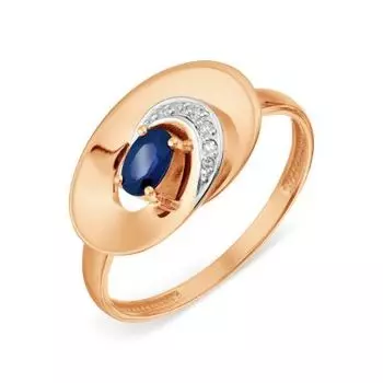 Кольцо с сапфиром и бриллиантами Линии Любви