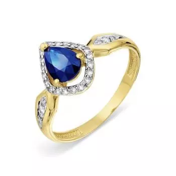 Кольцо с сапфиром и бриллиантами Линии Любви