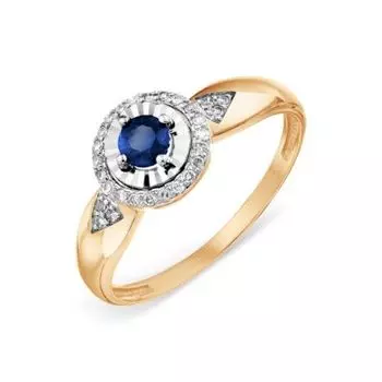 Кольцо с сапфиром и бриллиантами Линии Любви