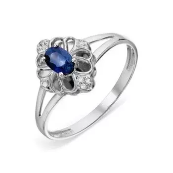 Кольцо с сапфиром и бриллиантами Линии Любви