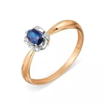 Кольцо с сапфиром и бриллиантами Линии Любви