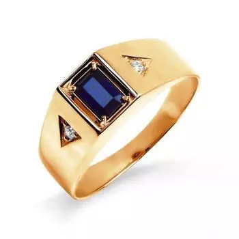 Кольцо с сапфиром и бриллиантами Линии Любви