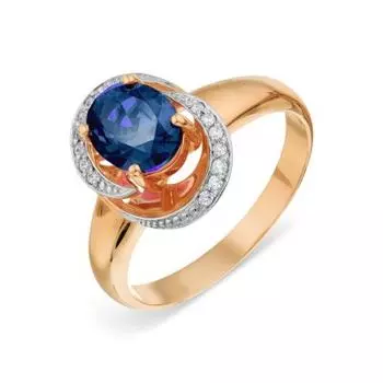 Кольцо с сапфиром и бриллиантами Линии Любви