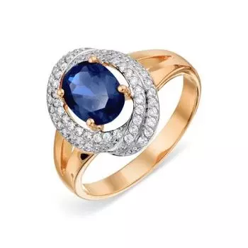 Кольцо с сапфиром и бриллиантами Линии Любви