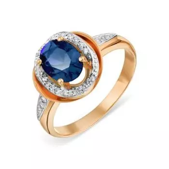 Кольцо с сапфиром и бриллиантами Линии Любви