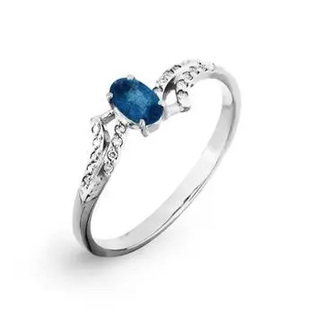 Кольцо с сапфиром и бриллиантами Линии Любви
