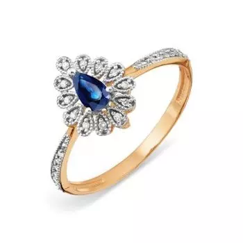 Кольцо с сапфиром и бриллиантами Линии Любви